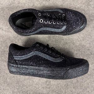 Opening Ceremony/Vans Black Glitter Old Skool Sneakers size 8.5 Women's, 7 Men's